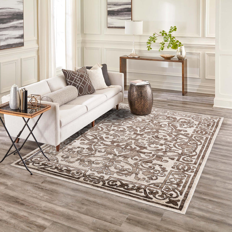 Sanctuary Retreat Collection Area Rug - Retreat Rectangle Chocolate Brown lifestyle 35