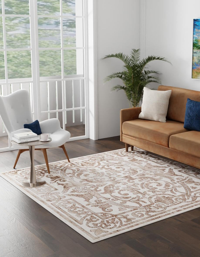 Sanctuary Retreat Collection Area Rug - Retreat Square Chocolate Brown lifestyle 58
