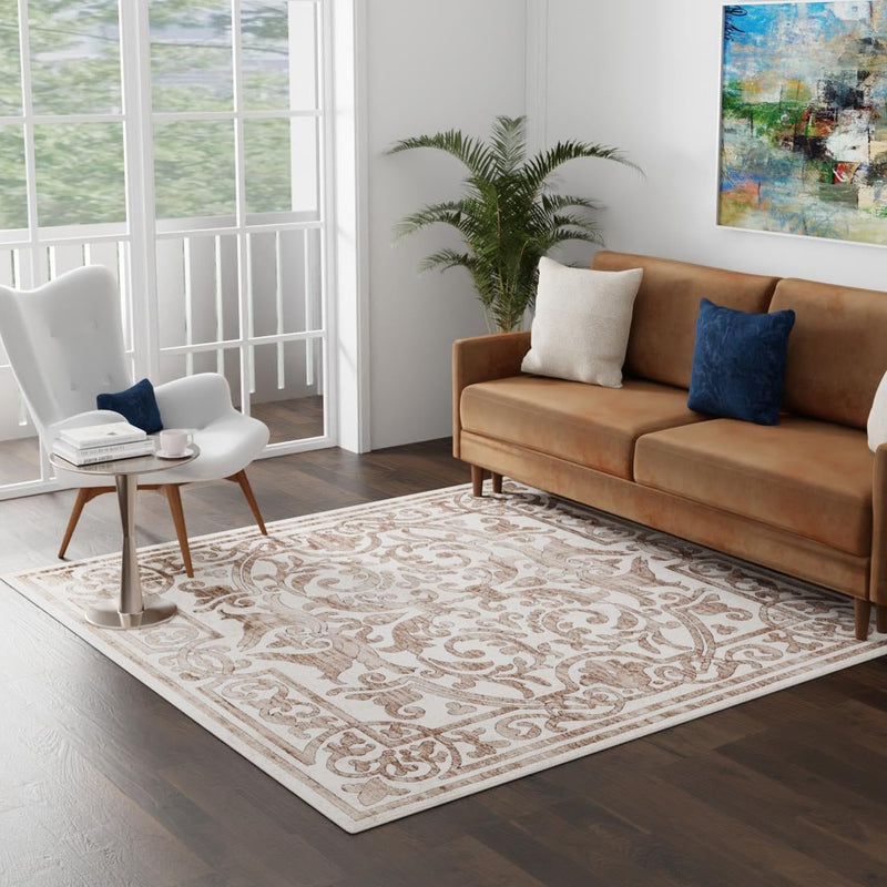 Sanctuary Retreat Collection Area Rug - Retreat Square Chocolate Brown lifestyle 185