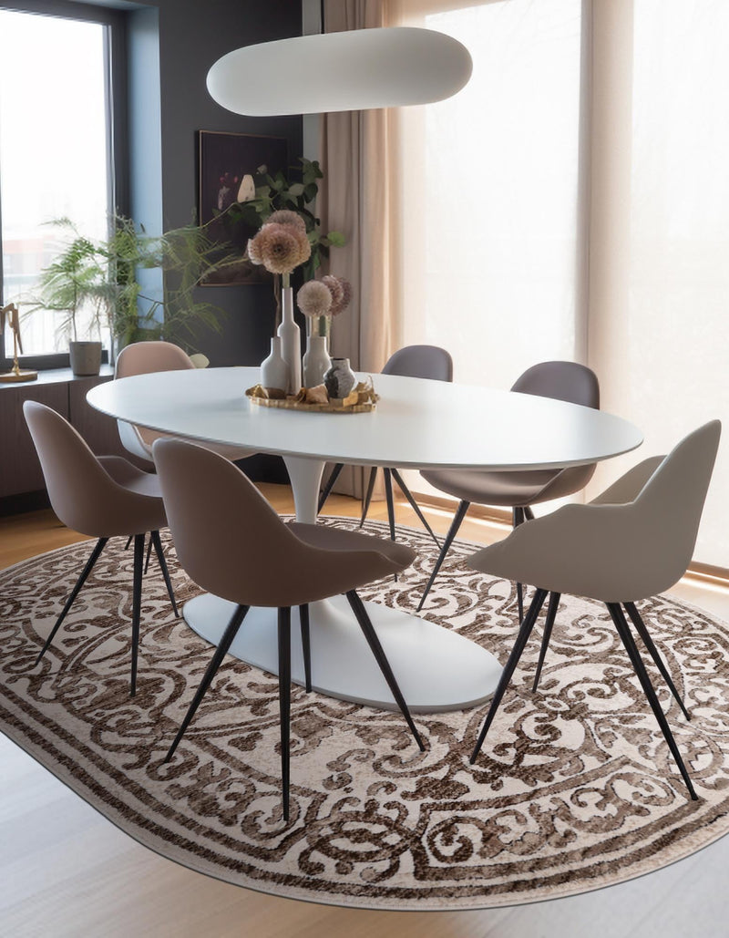 Sanctuary Retreat Collection Area Rug - Retreat Oval Chocolate Brown lifestyle 63