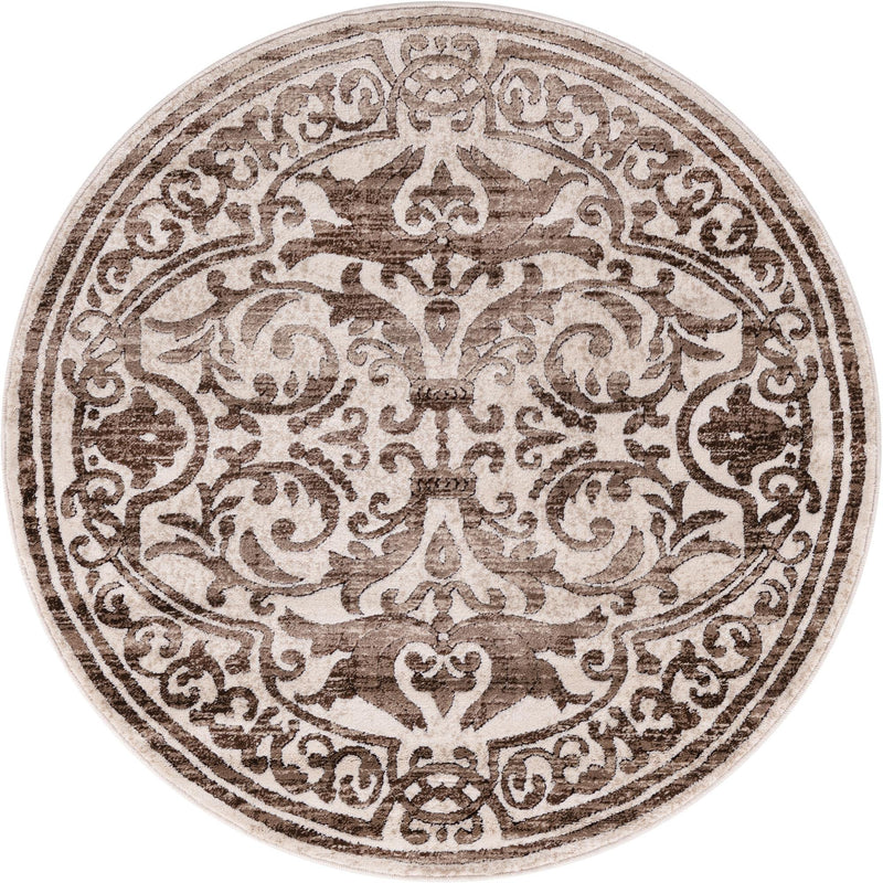 Sanctuary Retreat Collection Area Rug - Retreat Round Chocolate Brown lifestyle 43