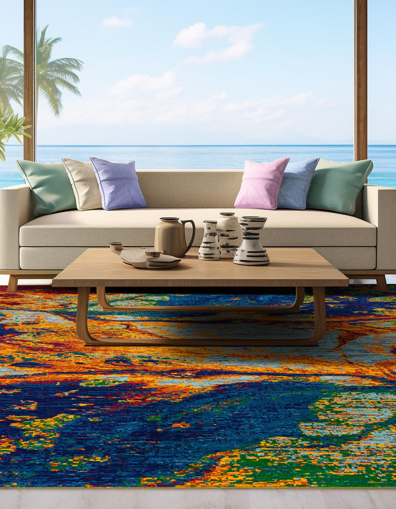 Caribbean Cove Collection Area Rug - Bequia Square Multi lifestyle 22