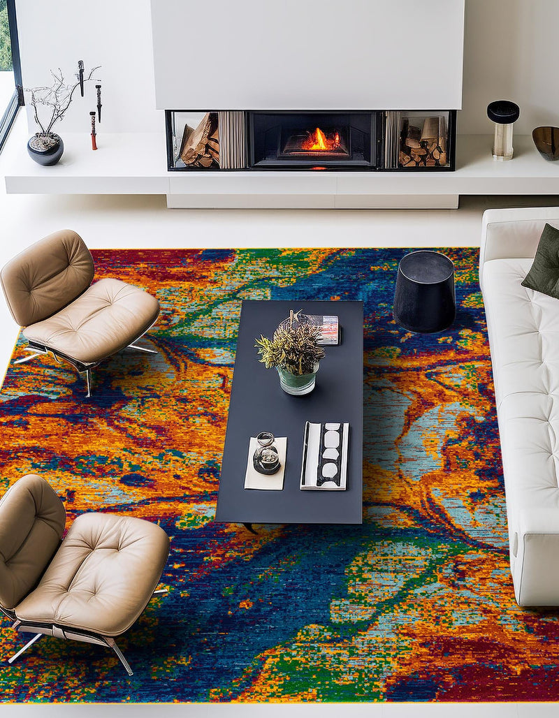 Caribbean Cove Collection Area Rug - Bequia Square Multi lifestyle 28