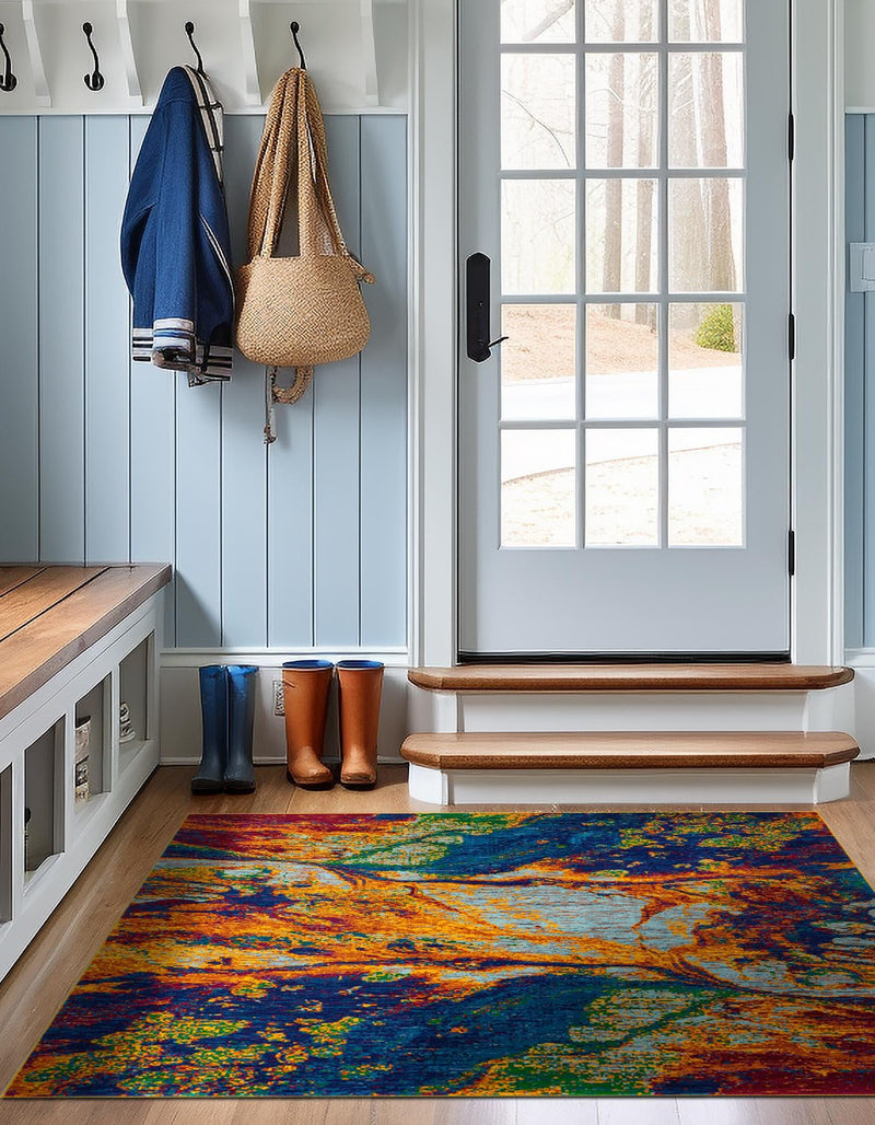 Caribbean Cove Collection Area Rug - Bequia Square Multi lifestyle 36