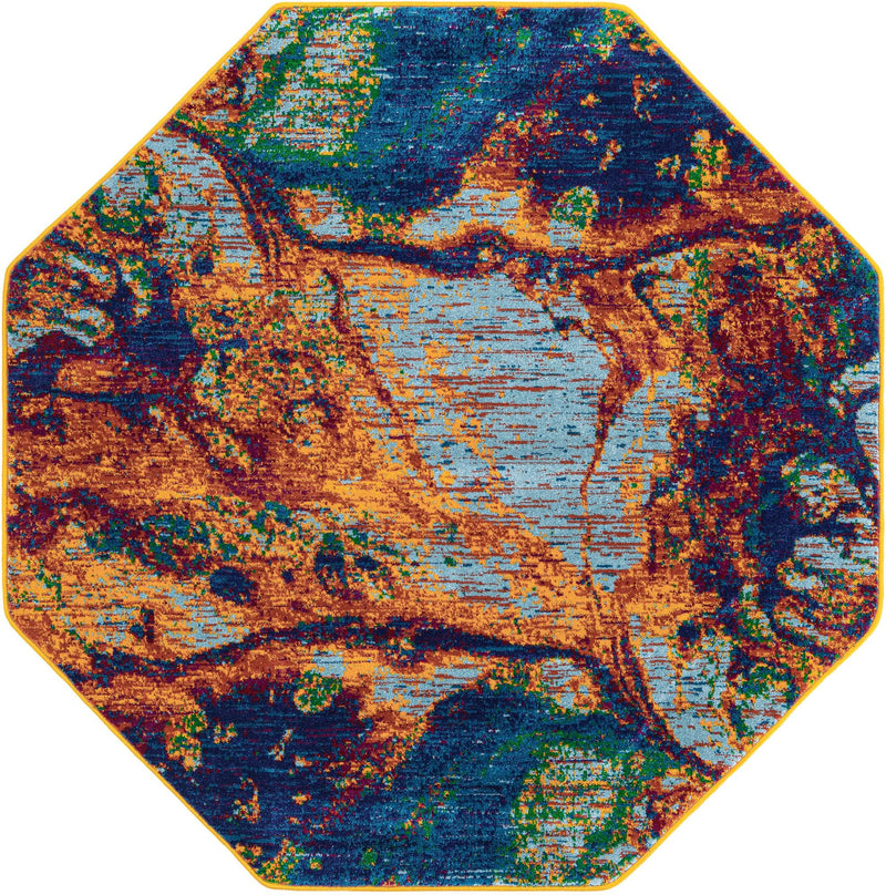 Caribbean Cove Collection Area Rug - Bequia Octagon Multi lifestyle 13