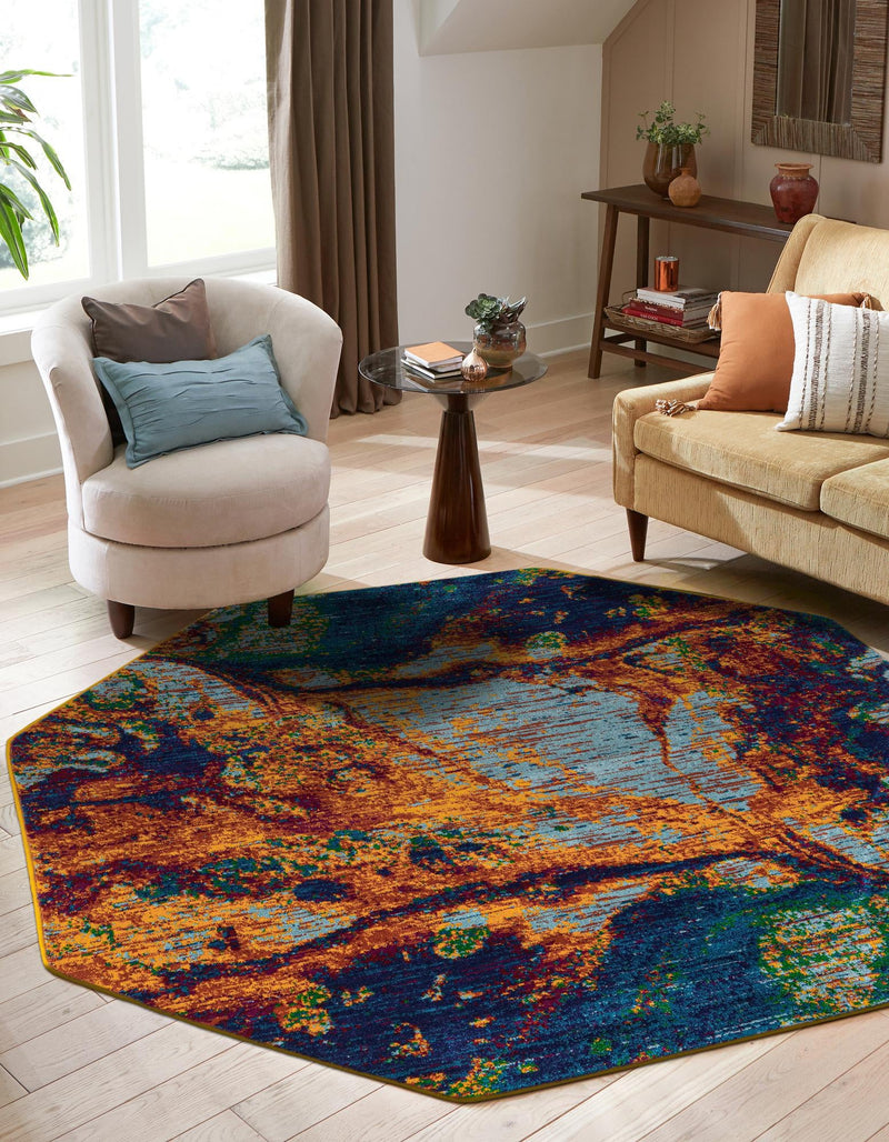Caribbean Cove Collection Area Rug - Bequia Octagon Multi lifestyle 18