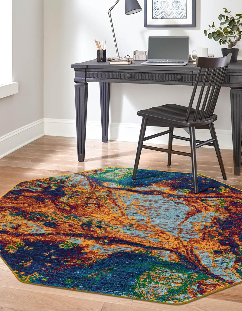 Caribbean Cove Collection Area Rug - Bequia Octagon Multi lifestyle 25