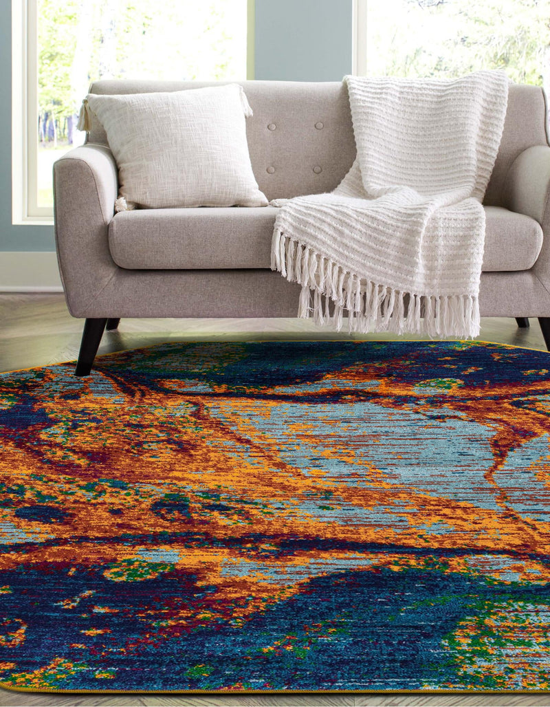 Caribbean Cove Collection Area Rug - Bequia Octagon Multi lifestyle 33