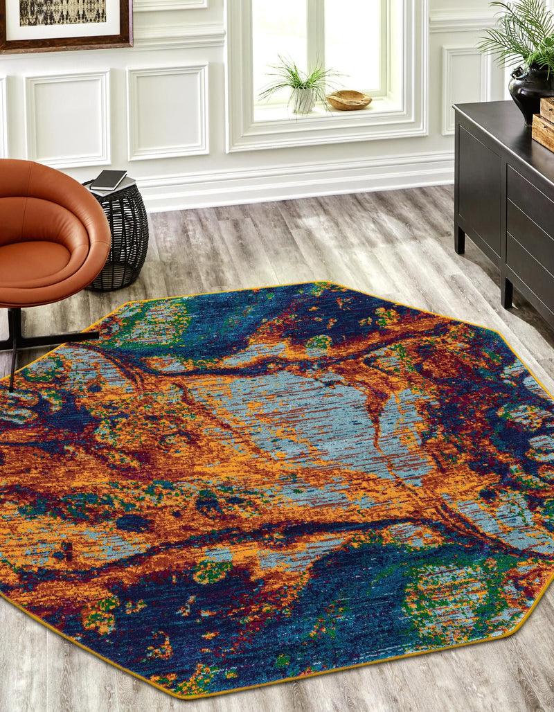 Caribbean Cove Collection Area Rug - Bequia Octagon Multi lifestyle 35