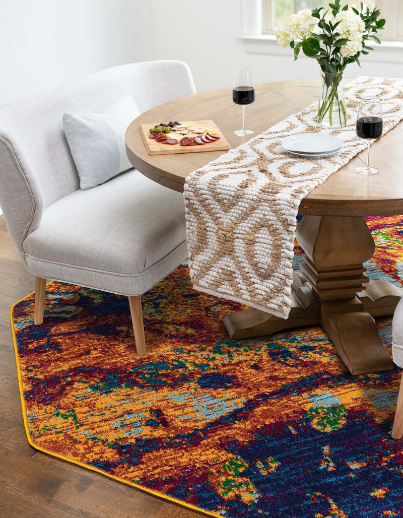 Caribbean Cove Collection Area Rug - Bequia Octagon Multi lifestyle 37
