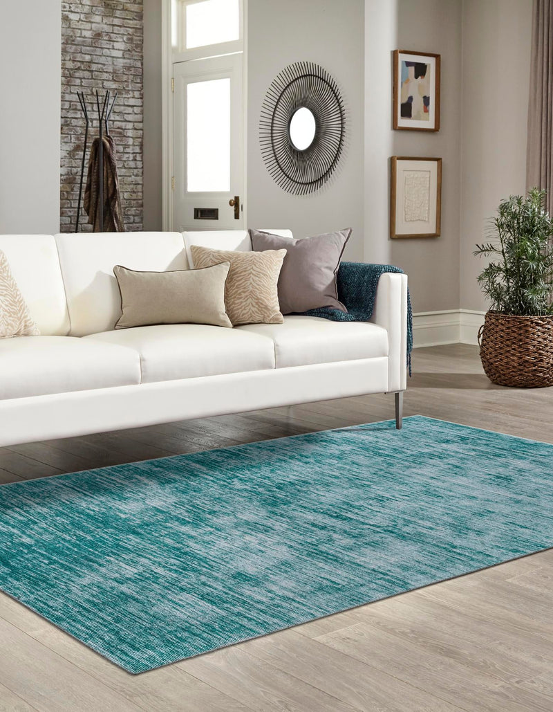 Sahara Essence Collection Area Rug - Oasis (Teal) Rectangle Teal lifestyle 3