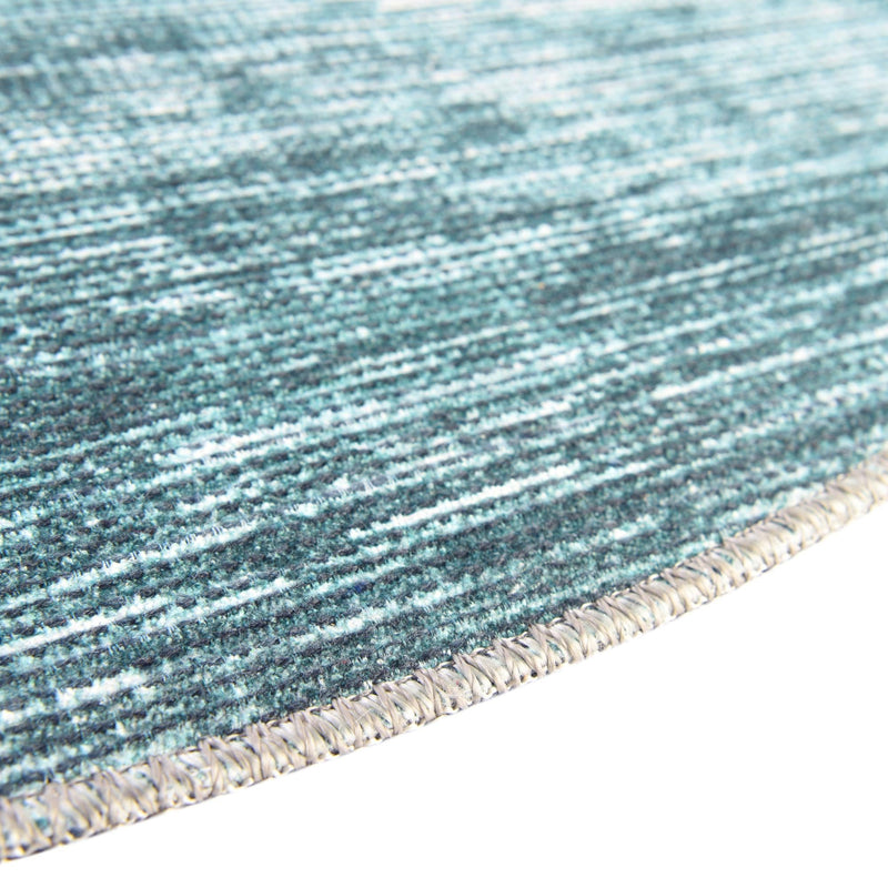 Sahara Essence Collection Area Rug - Oasis (Teal) Round Teal lifestyle 42