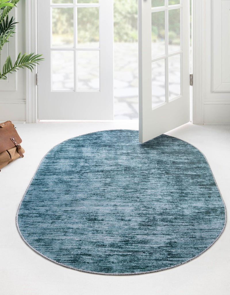 Sahara Essence Collection Area Rug - Oasis (Teal) Oval Teal lifestyle 23