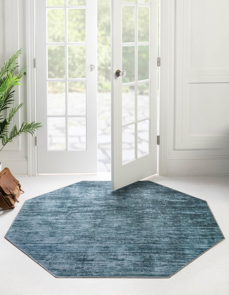 Sahara Essence Collection Area Rug - Oasis (Teal) Octagon Teal lifestyle 24