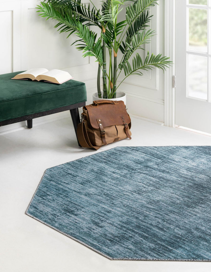 Sahara Essence Collection Area Rug - Oasis (Teal) Octagon Teal lifestyle 29