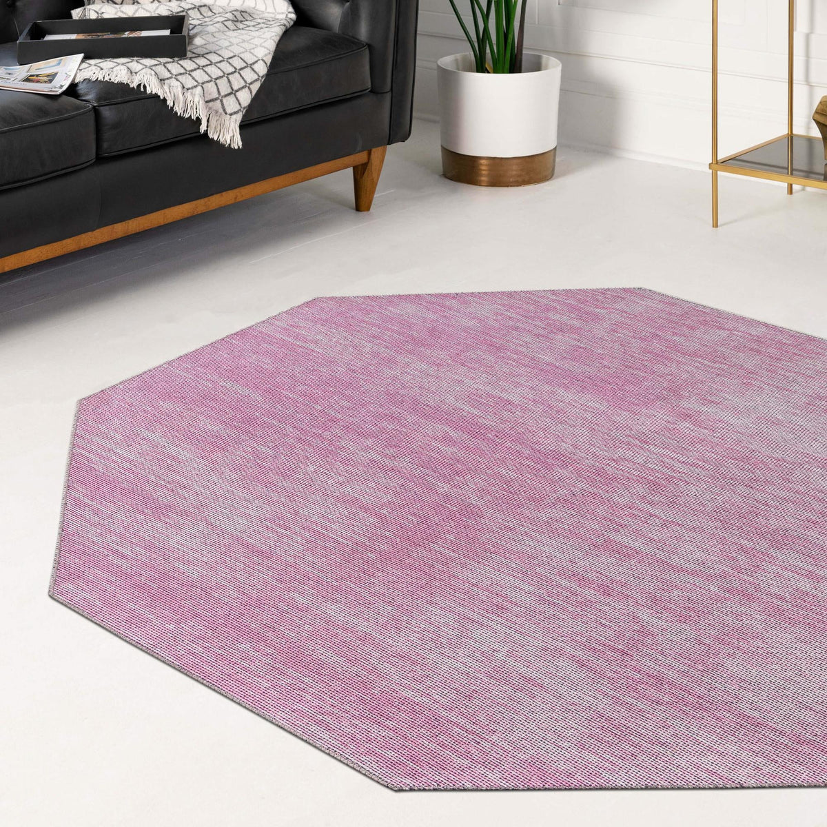 Sahara Essence Collection Area Rug - Oasis (Pink) Octagon Pink lifestyle 82