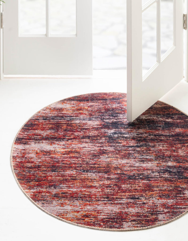 Sahara Essence Collection Area Rug - Oasis (Rust Red) Round Rust Red lifestyle 22