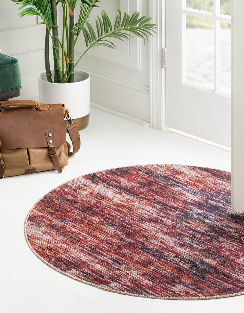 Sahara Essence Collection Area Rug - Oasis (Rust Red) Round Rust Red lifestyle 27