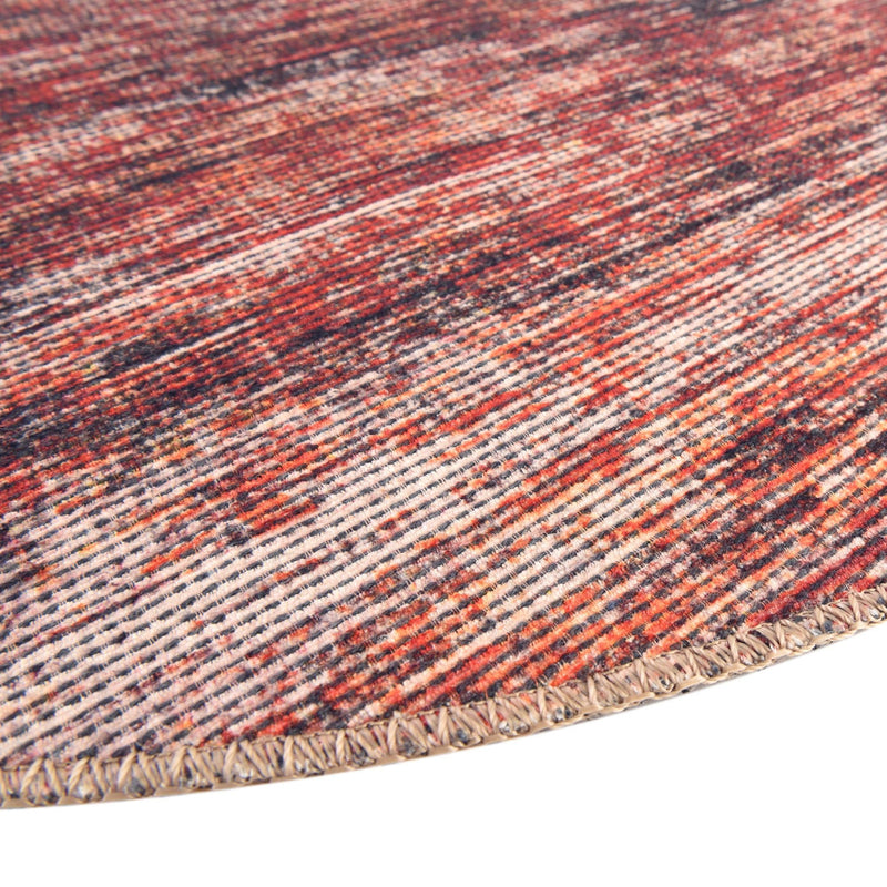 Sahara Essence Collection Area Rug - Oasis (Rust Red) Round Rust Red lifestyle 42