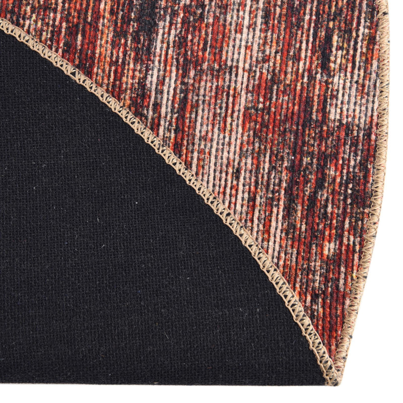 Sahara Essence Collection Area Rug - Oasis (Rust Red) Round Rust Red lifestyle 52