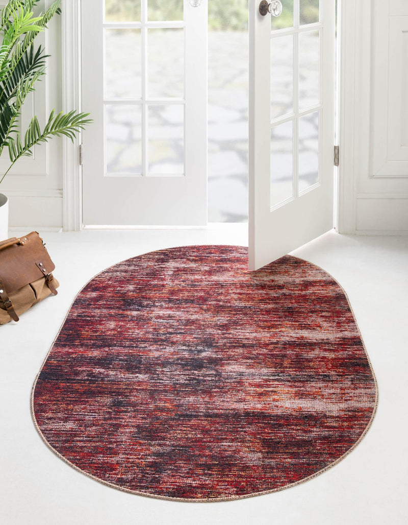 Sahara Essence Collection Area Rug - Oasis (Rust Red) Oval Rust Red lifestyle 23