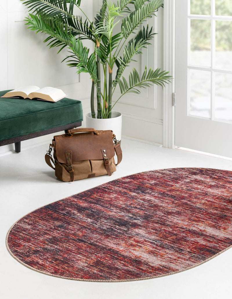 Sahara Essence Collection Area Rug - Oasis (Rust Red) Oval Rust Red lifestyle 28