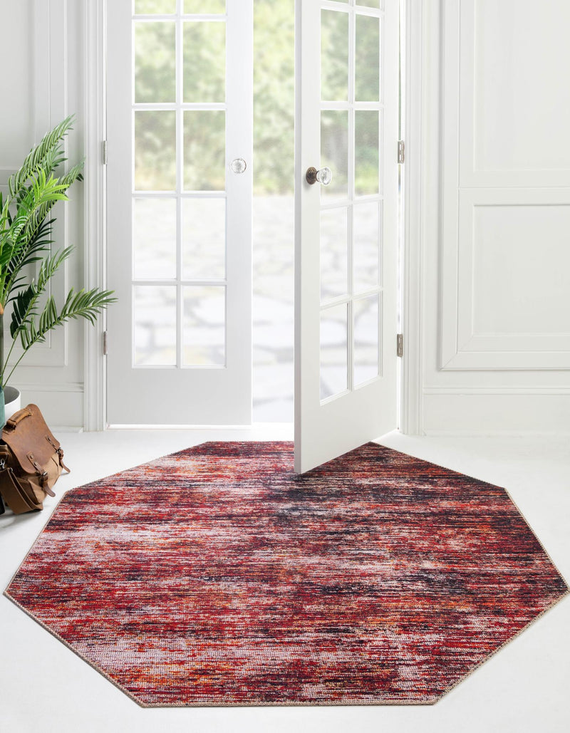 Sahara Essence Collection Area Rug - Oasis (Rust Red) Octagon Rust Red lifestyle 24