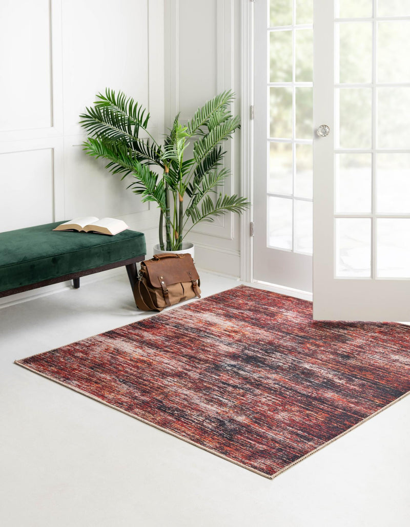 Sahara Essence Collection Area Rug - Oasis (Rust Red) Square Rust Red lifestyle 30
