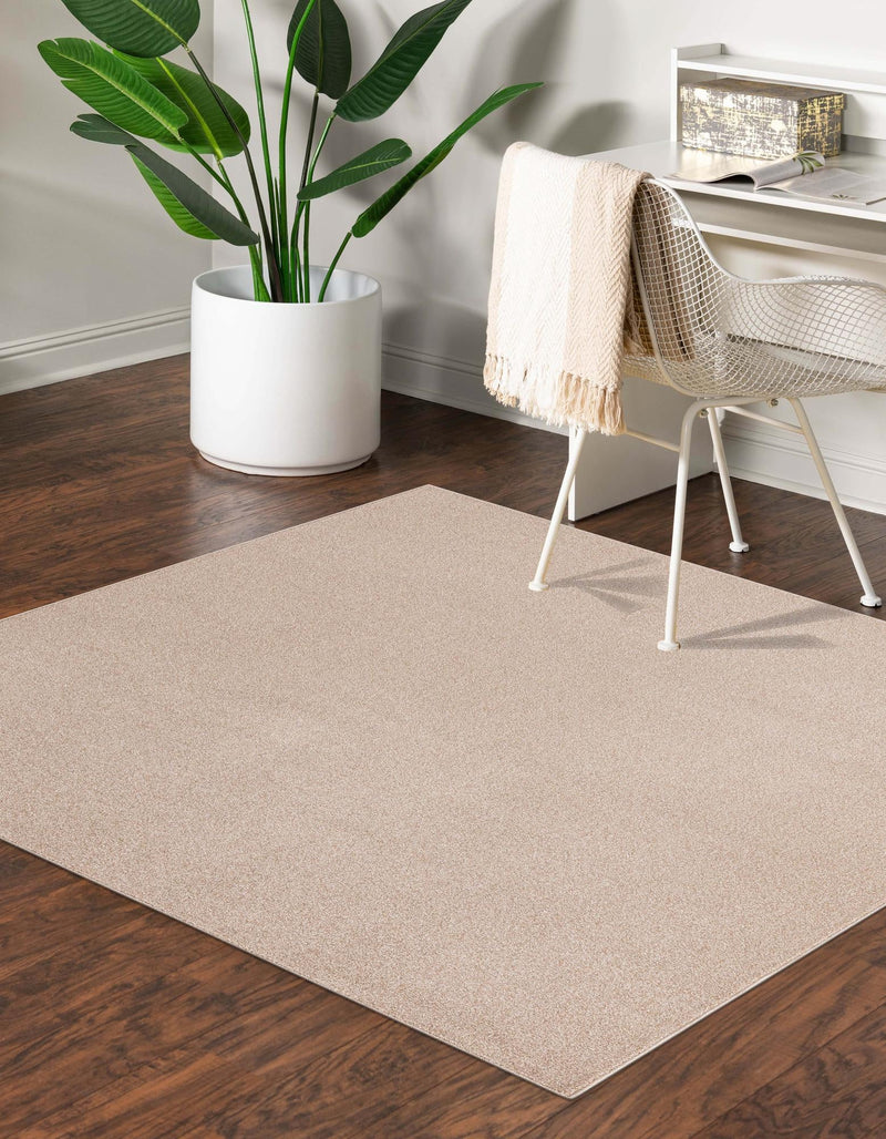 Everyday Elegance Collection Area Rug - Serenity (Sandy Beige) Square Sandy Beige lifestyle 17
