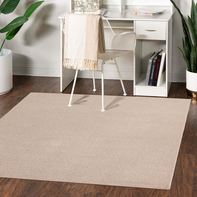 Everyday Elegance Collection Area Rug - Serenity (Sandy Beige) Square Sandy Beige lifestyle 39