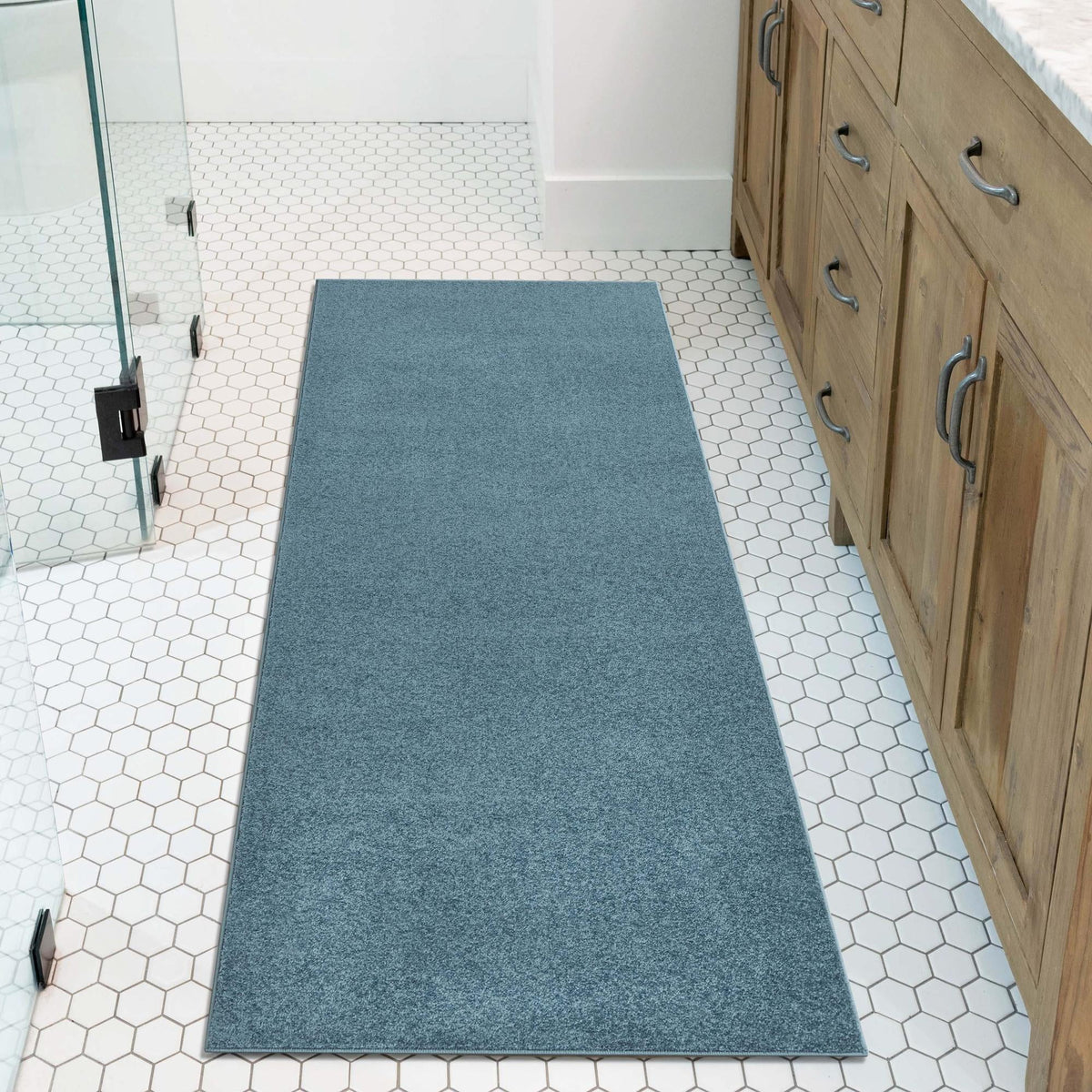 Everyday Elegance Collection Area Rug - Serenity (Steel blue) Runner Steel blue lifestyle 42