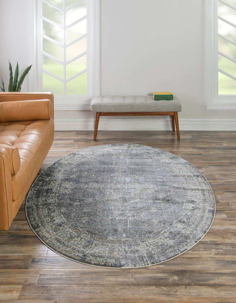 Caribbean Breeze Collection Area Rug - Utila Oval Fume Gray lifestyle 24