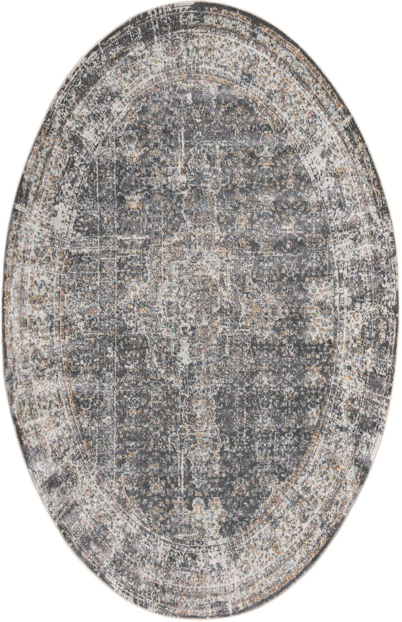 Caribbean Breeze Collection Area Rug - Utila Oval Fume Gray lifestyle 19