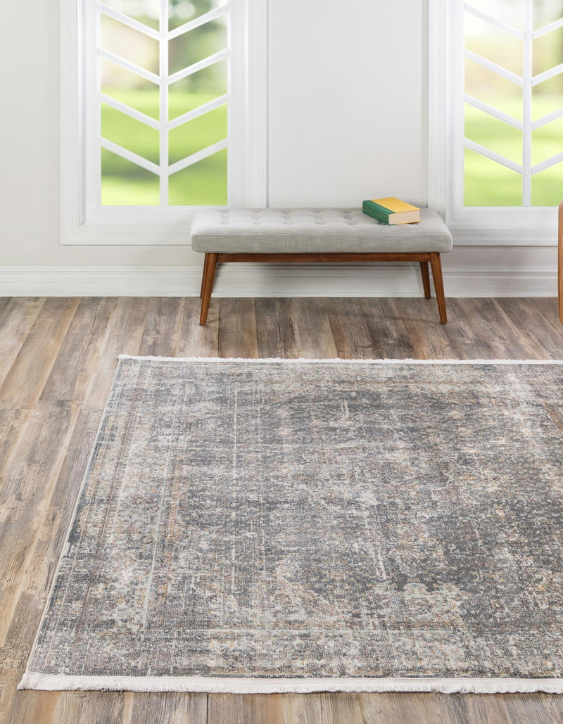 Caribbean Breeze Collection Area Rug - Utila Square Fume Gray lifestyle 25
