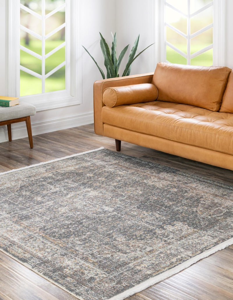 Caribbean Breeze Collection Area Rug - Utila Square Fume Gray lifestyle 30