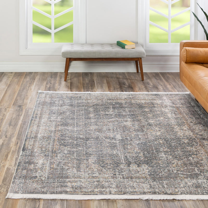Caribbean Breeze Collection Area Rug - Utila Square Fume Gray lifestyle 94
