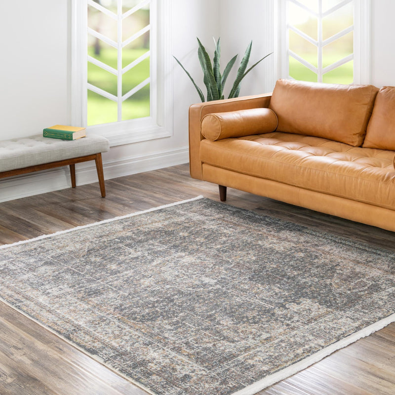 Caribbean Breeze Collection Area Rug - Utila Square Fume Gray lifestyle 98