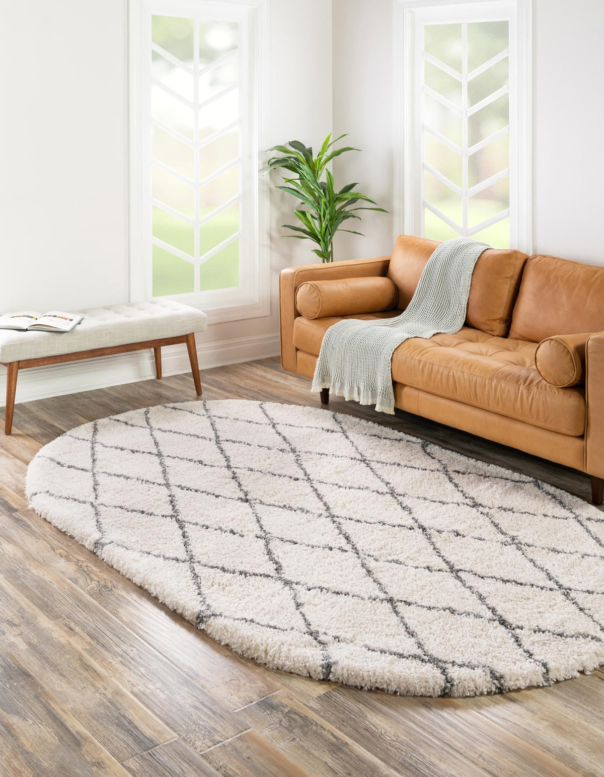 Casablanca Comfort Collection Area Rug - Tangier Oval Pure Ivory lifestyle 64