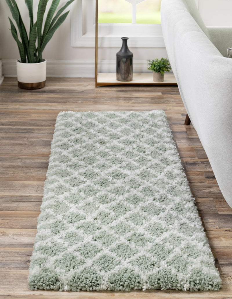 Casablanca Comfort Collection Area Rug - Atlas Runner White Cyan lifestyle 55