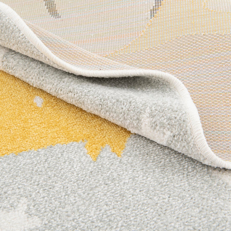 Playful Patterns Collection Area Rug - Lively Round Gray lifestyle 12