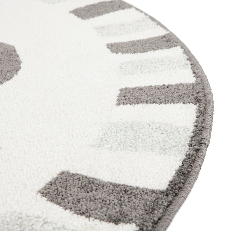 Playful Patterns Collection Area Rug - Riddle Round Gray lifestyle 12