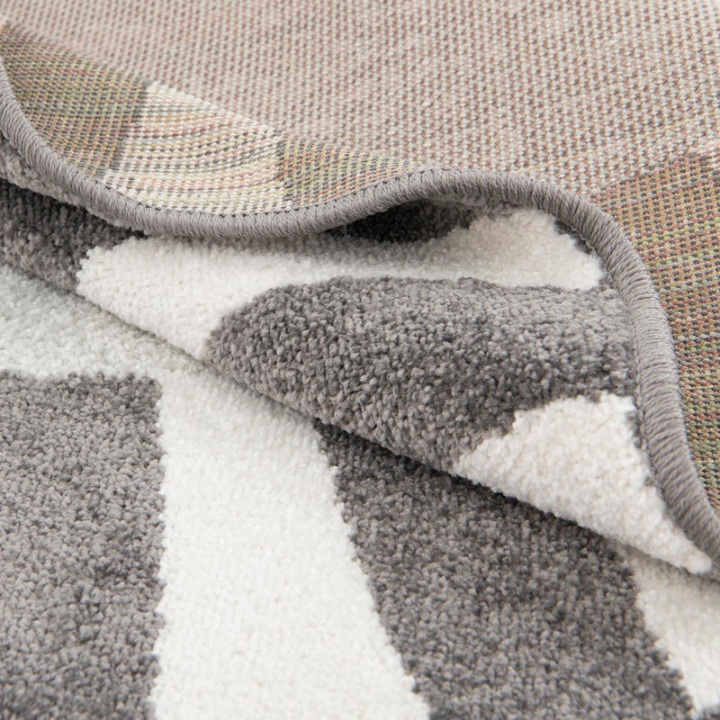 Playful Patterns Collection Area Rug - Riddle Round Gray lifestyle 24