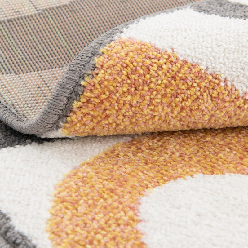 Playful Patterns Collection Area Rug - Riddle Round Light Brown lifestyle 9