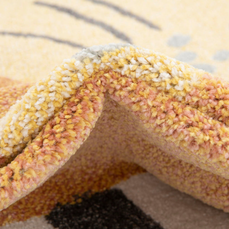 Playful Patterns Collection Area Rug - Riddle Round Light Brown lifestyle 13