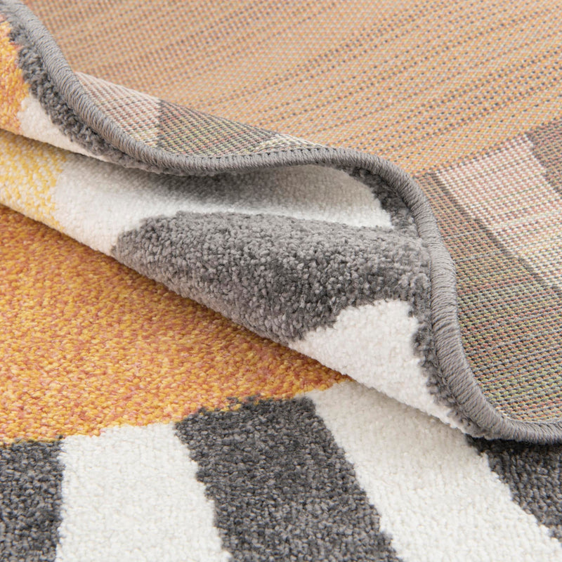 Playful Patterns Collection Area Rug - Riddle Round Light Brown lifestyle 23