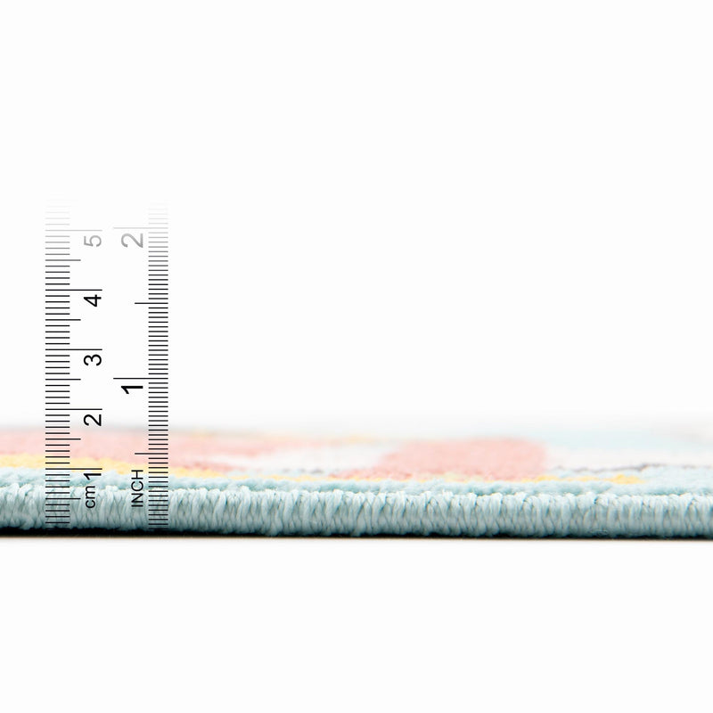 Playful Patterns Collection Area Rug - Labyrinth Rectangle Teal lifestyle 4