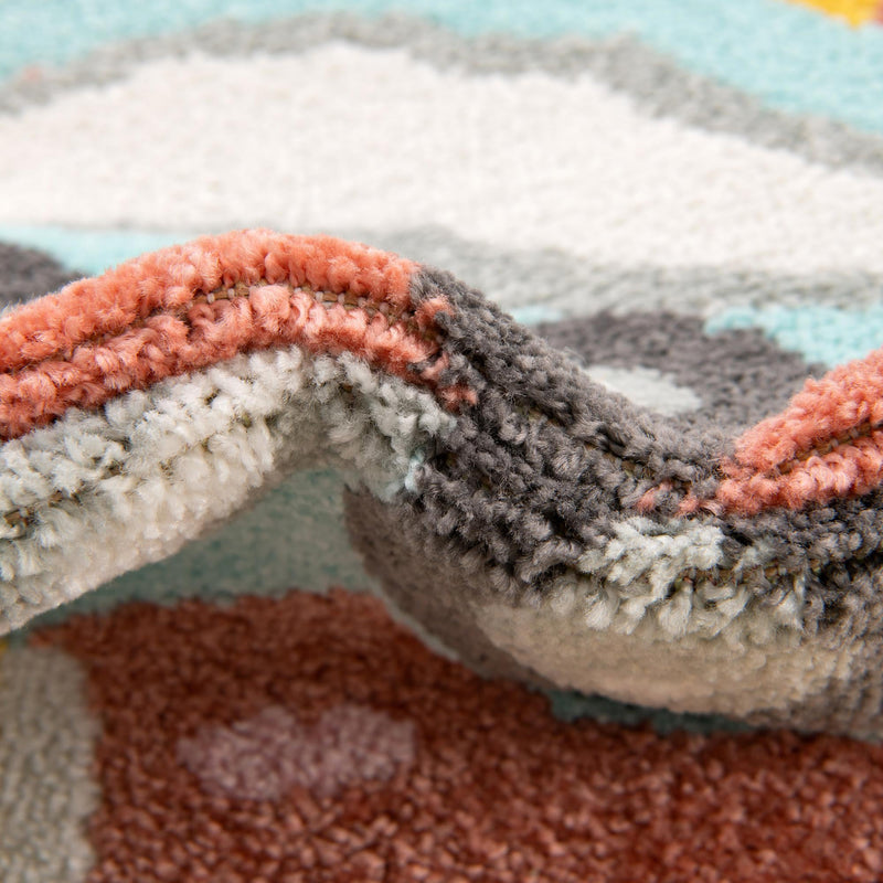 Playful Patterns Collection Area Rug - Labyrinth Rectangle Teal lifestyle 7