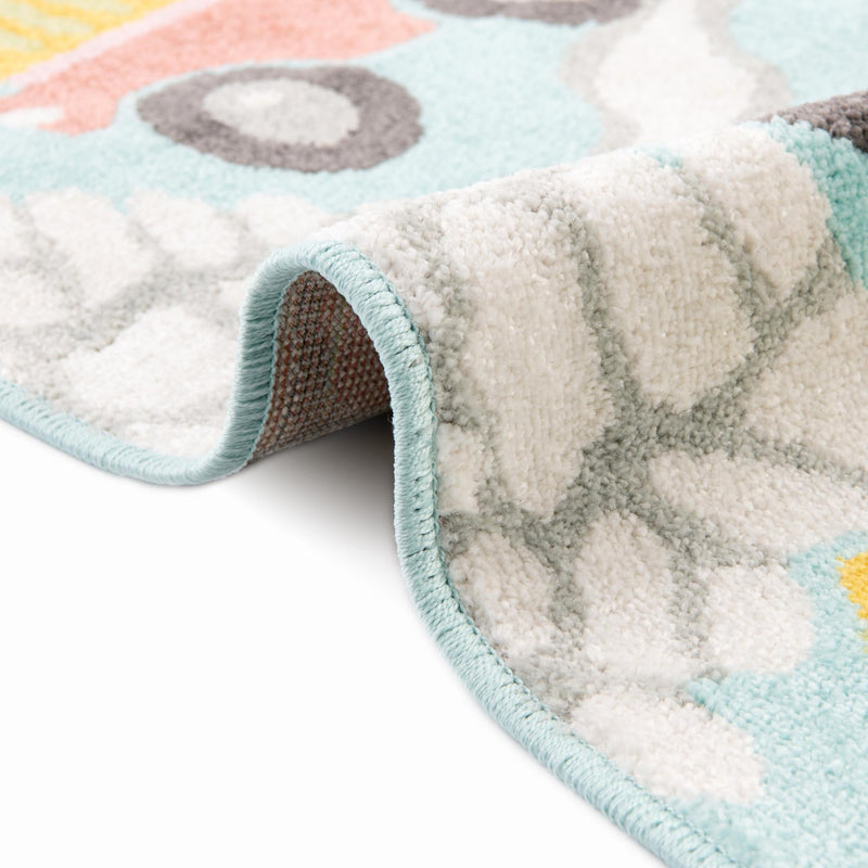 Playful Patterns Collection Area Rug - Labyrinth Rectangle Teal lifestyle 9