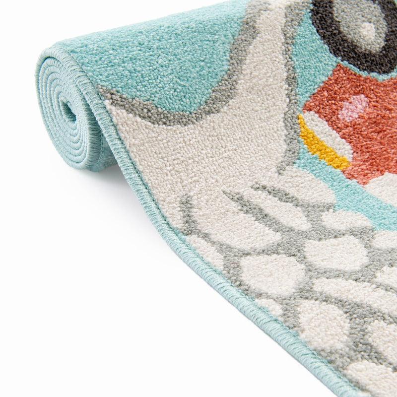 Playful Patterns Collection Area Rug - Labyrinth Rectangle Teal lifestyle 11