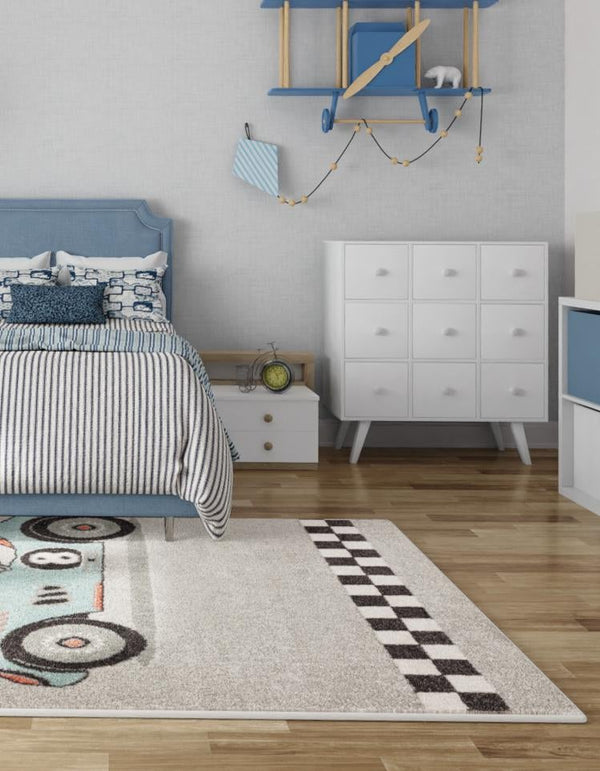 Playful Patterns Collection Area Rug - Confetti Rectangle Gray lifestyle 3